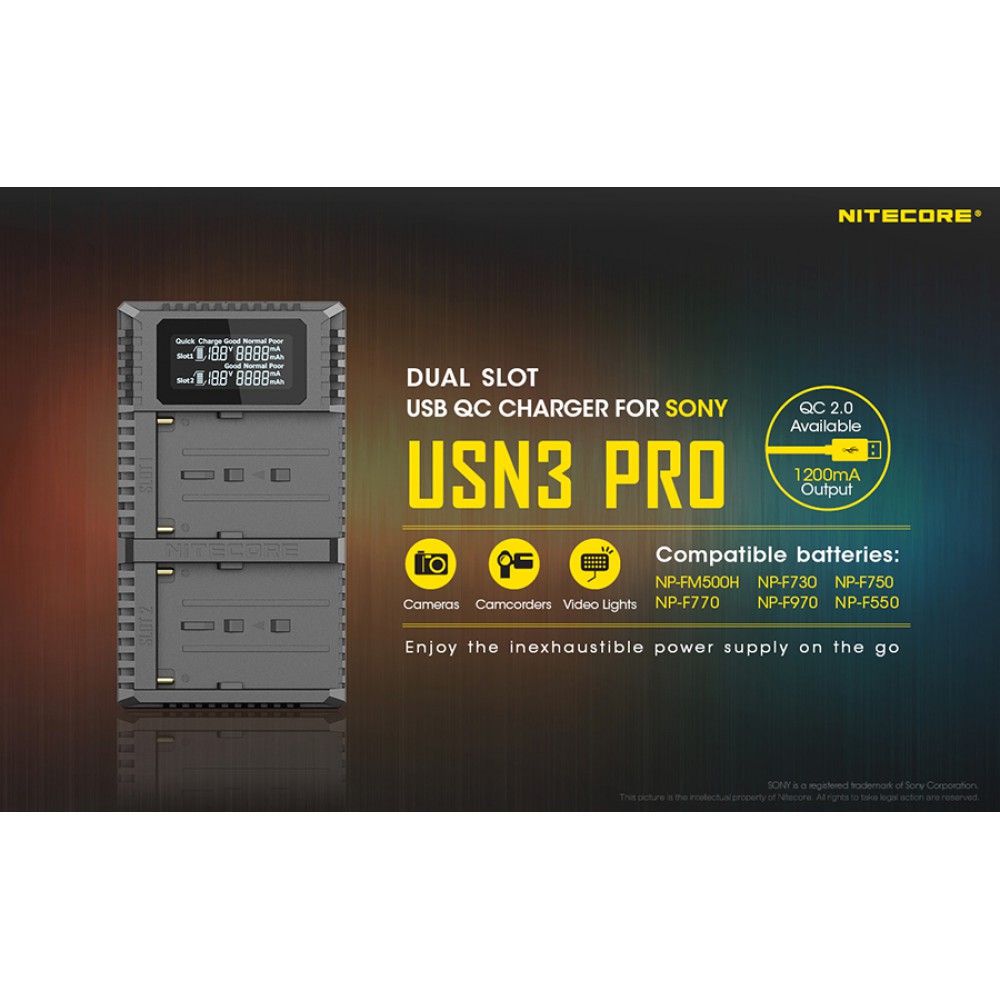 Φορτιστής NITECORE USN3 Pro για SONY