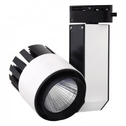 LED Φωτιστικό Ράγας 2 Καλωδίων 30W COB Ø96 Σε Λευκό-Μαύρο Space Lights