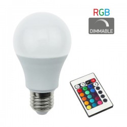 Λάμπα LED Αχλάδι E27 A60 7,5W RGB Dimmable Με Τηλεκοντρόλ 5377 Spotlight
