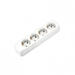 Πολύπριζο Ασφαλείας 4 Θέσεων Χωρίς Καλώδιο - Λευκό GES-036 HGI TOP ELECTRONIC