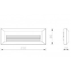 LED Ορθογώνια Απλίκα Λευκή Slim 230V IP65 3W Θερμό Λευκό Seaside Universe 