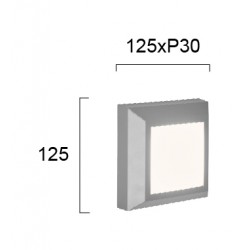 Φωτιστικό Απλίκα Πλαστική LED Τετράγωνο 3.5W Leros Plus VIOKEF