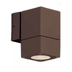 Εξωτερικό Επιτοίχιο Σποτ Αλουμινίου Τετράγωνο Paros Σε Καφέ GU10 IP44 VIOKEF