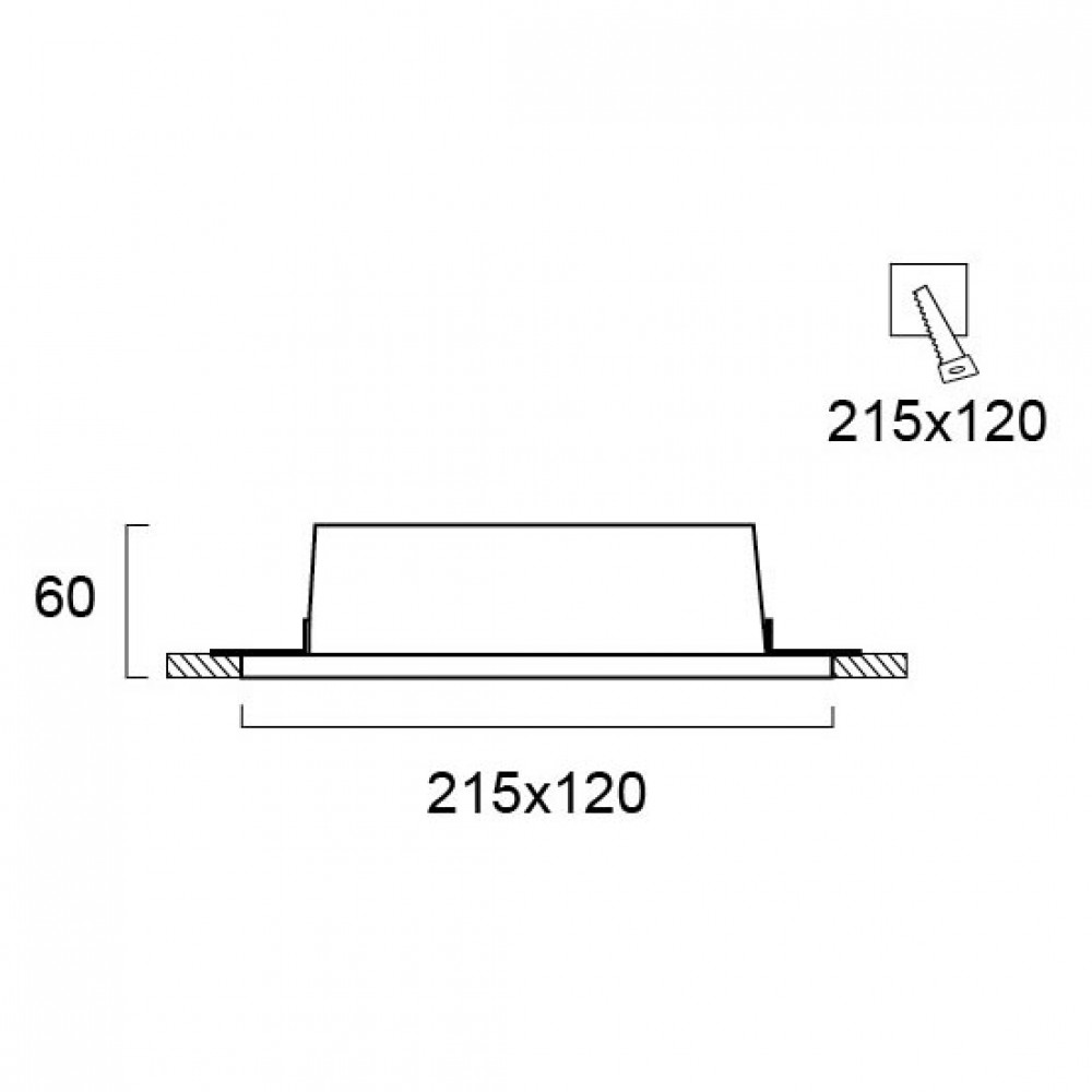 Γύψινο Χωνευτό Φωτιστικό Οροφής Τετράγωνο 2 x MR16(GU10-GU5,3) Bradley ΚΕ:215X215 VIOKEF