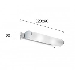 Φωτιστικό Μπάνιου Απλίκα Με Γυαλί Λευκό Σατινάτο Και Βάση Χρώμιου Fibi 2xE27 VIOKEF