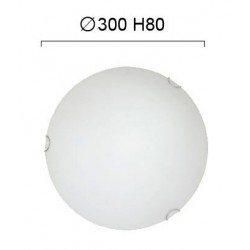 Πλαφονιέρα Οροφής Στρογγυλή Γυαλί Σατινάτο Με Δέσιμο Χρώμιο Σε Λευκό Χρώμα E27 David 300Ø H80 VIOKEF