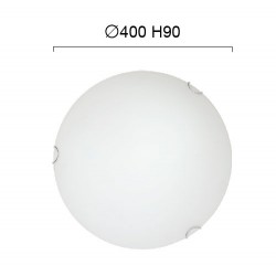 Πλαφονιέρα Οροφής Στρογγυλή Γυαλί Σατινάτο Με Δέσιμο Χρώμιο Σε Λευκό Χρώμα 2xE27 David 400Ø H90 VIOKEF