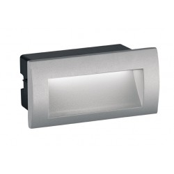 LED Εξωτερικό Χωνευτό Επιτοίχιο Φωτιστικό 4W Αλουμινίου Σε Γκρι Χρώμα Riva 140x70 VIOKEF 
