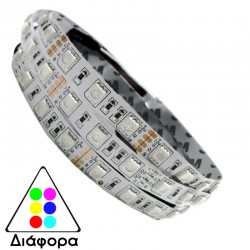 5 Μέτρα Led Ταινία 14.4W 12V DC IP33 Μη Αδιάβροχη Σε Διάφορα Χρώματα ACA