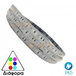 5 Μέτρα Led Ταινία 14.4W 12V DC IP65 Αδιάβροχη Σε Διάφορα Χρώματα ACA