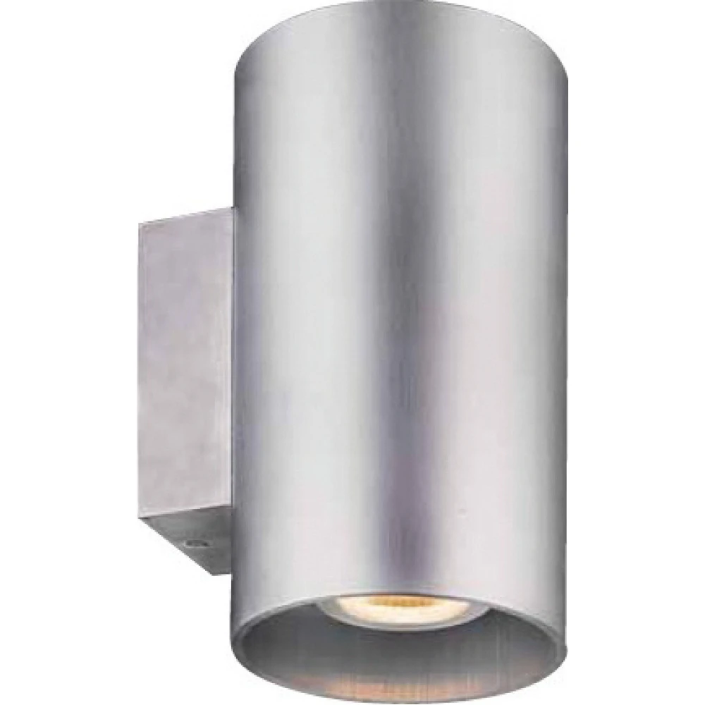 LED Απλίκα Εξωτερικού Χώρου Σε Νίκελ Στρογγυλή Up-Down 14W 677lm 37° IP54 EXTRUS Aca