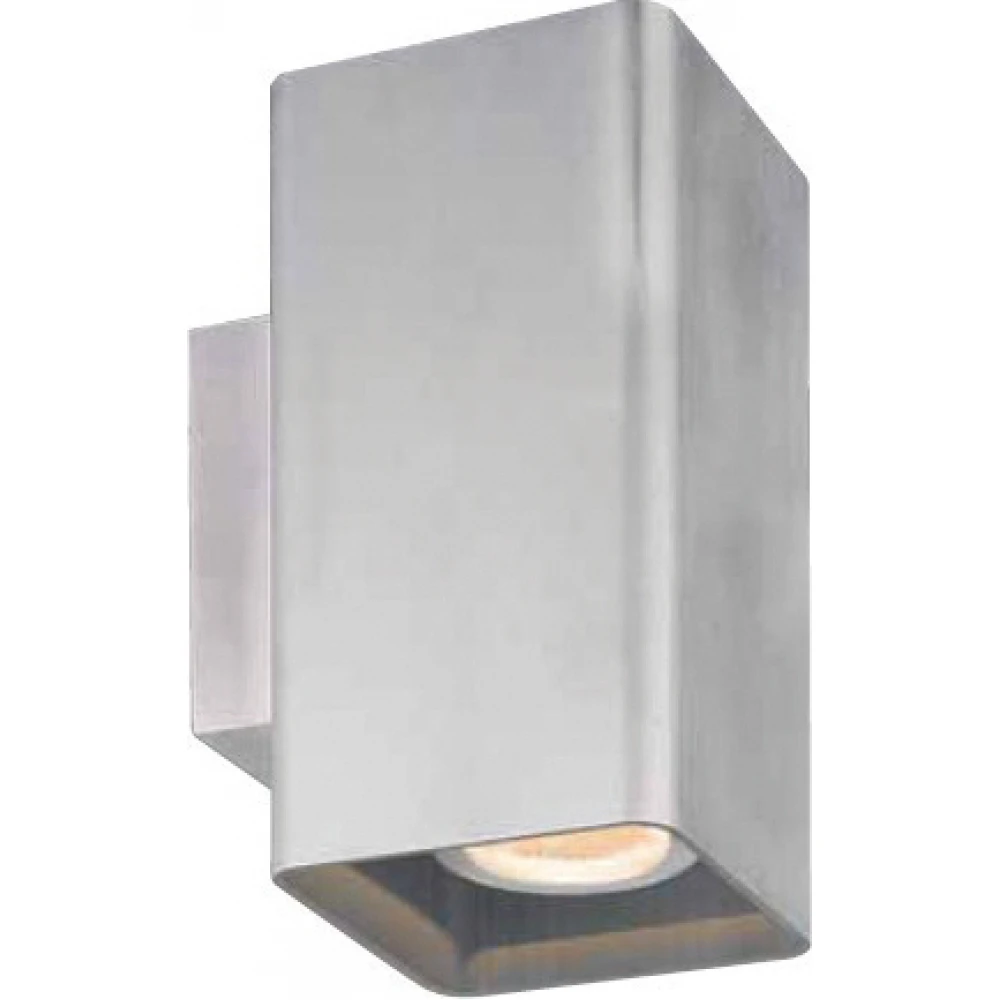 LED Απλίκα Εξωτερικού Χώρου Σε Νίκελ Τετράγωνη Up-Down 14W 677lm 37° IP54 EXTRUS Aca