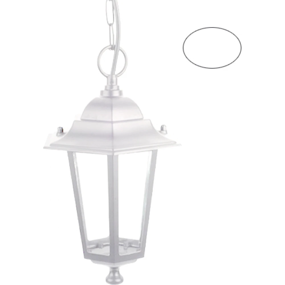 Φανάρι Κρεμαστό Αλουμινίου Σε Λευκό Χρώμα IP44 1x E27 ACA