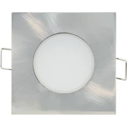 LED Χωνευτό Φωτιστικό Σποτ Νίκελ Ματ Τετράγωνο Αδιάβροχο 5W 230V 120° IP65 VERA ACA