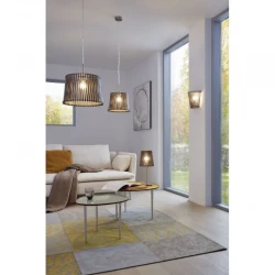 Κρεμαστό Φωτιστικό Σε Διάφορα Χρώματα Ξύλου 1x 60W E27 Ø380 mm SENDERO Eglo Χρώμα Ξύλου