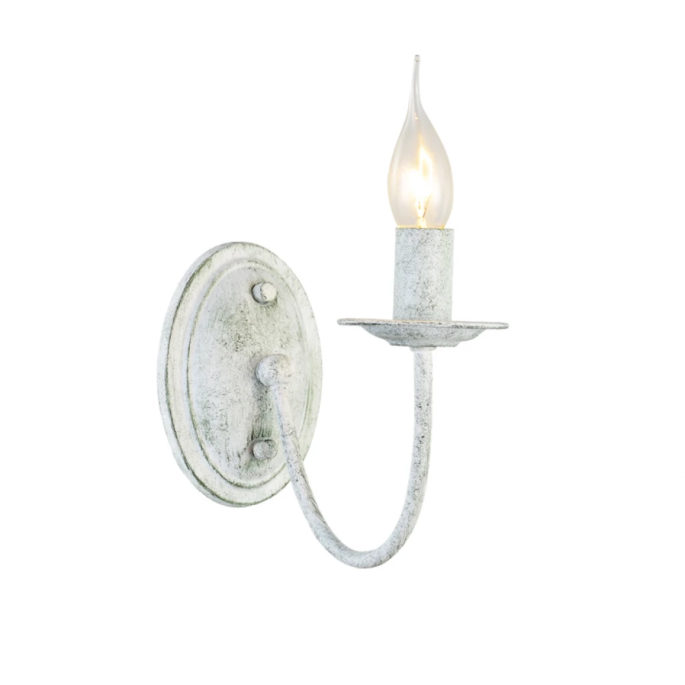 Επίτοιχο Φωτιστικό Με Βάση H:155x105 Σε Λευκό Πατίνα Χρώμα 1xE14 