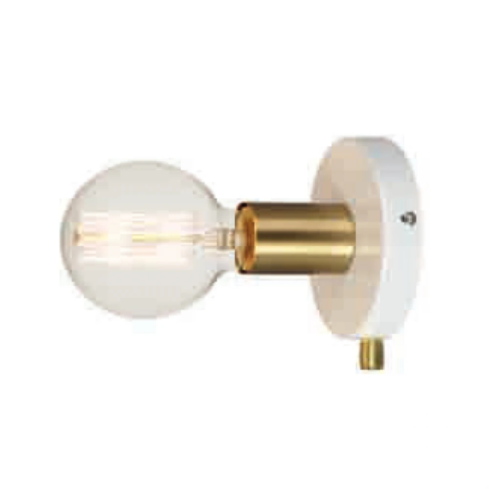  Επίτοιχο Φωτιστικό Ορειχάλκινο Βραχίωνα Και Βάση Σε Γυαλιστό Λευκό Χρώμα IP20 1xE27