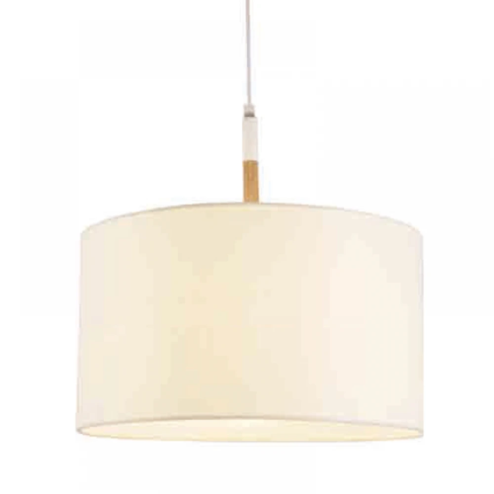 Μεταλλικό Κρεμαστό Φωτιστικό Με Υφασμάτινο Λευκό Καπέλο Και Ανάρτηση Ø400 1xE27 ACA