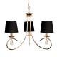 Μεταλλικό Φωτιστικό Πολυέλαιος Χρυσοχάλκινο Με Μαύρα Σαγρέ Υφασμάτινα Καπέλα Και Κρύσταλλα 3xE14 ACA 