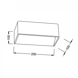LED COB 6W Επίτοιχο Φωτιστικό Σποτ Σε Μαύρο 250x100  2xLED