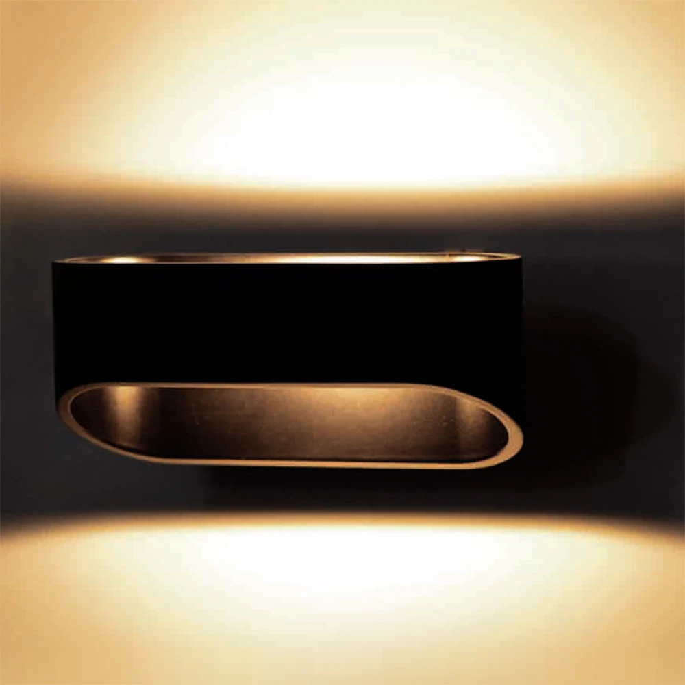 LED COB 6W Επίτοιχο Φωτιστικό Σποτ Σε Μαύρο Χρώμα 160x75 IP20 2xLED 