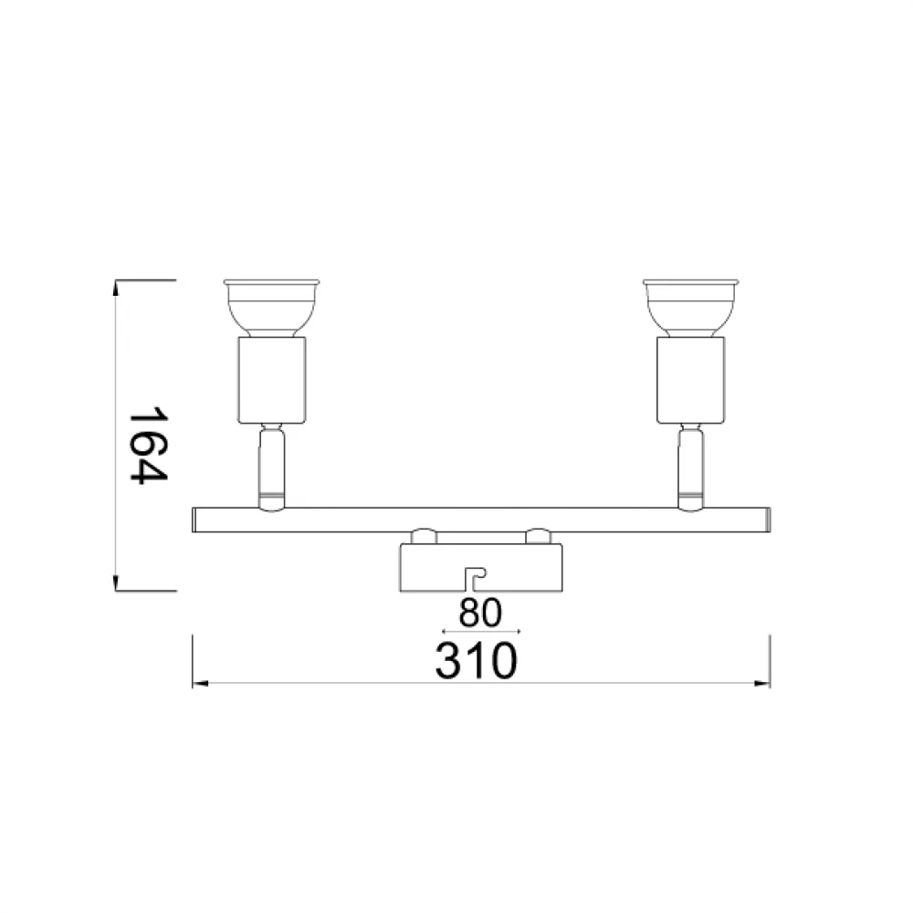 Επίτοιχο Σποτ Φωτιστικό Σε Γυαλιστό Λευκό Με Βραχίωνες Σε Χρώμιο IP20 2xGU10