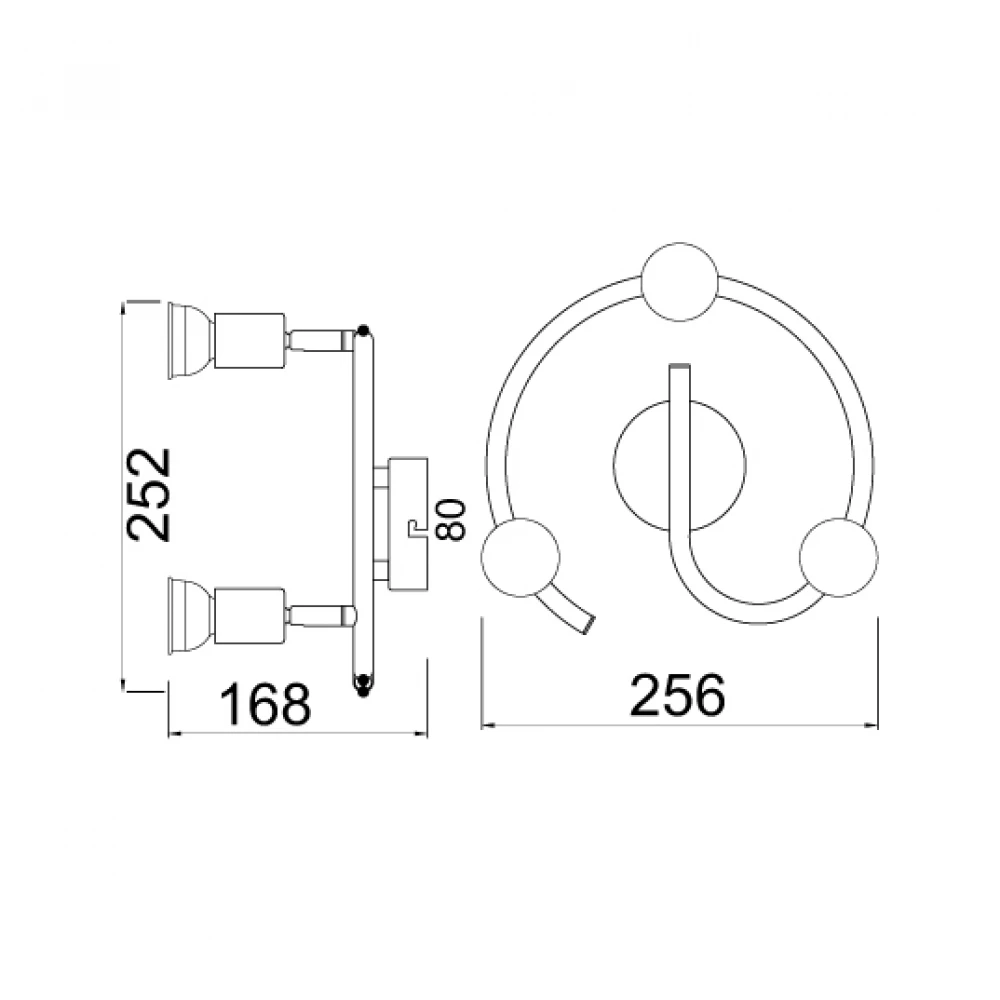 Επίτοιχο Σποτ Φωτιστικό Σε Γυαλιστό Λευκό Με Βραχίωνες Σε Χρώμιο Ø256 IP20 