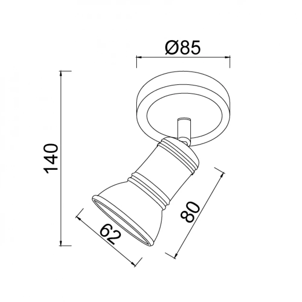 Επίτοιχο Σποτ Vintage Σε Διάφορα Χρώματα 1xGU10
