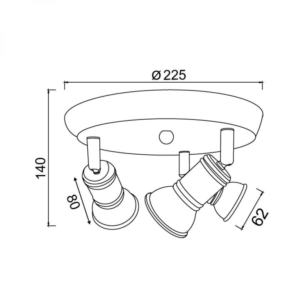 Vintage Mεταλλικό Επίτοιχο Σποτ Σε Διάφορα Χρώματα  IP20 3xGU10