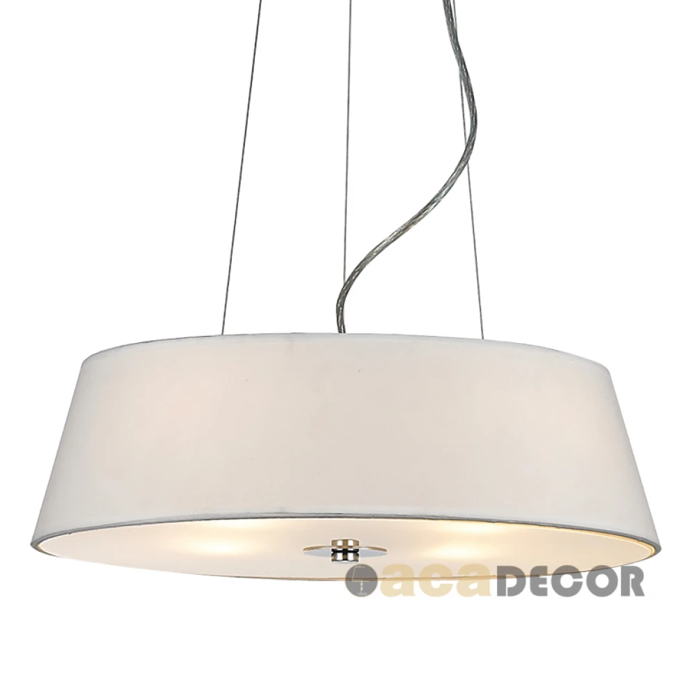 Κρεμαστό Υφασμάτινο Φωτιστικό Με Γυαλί Αμμοβολής Στο Κάτω Μέρος Σε 2 Αποχρώσεις 