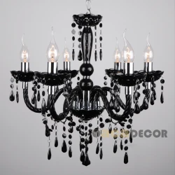  Πολυέλαιος 6xE14 Μεγάλης Καθαρότητας Και Διαφάνειας Με λεπτομέρειες Χρωμίου