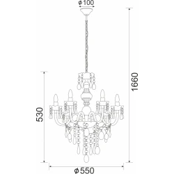 Ακρυλικό Φωτιστικό Πολυέλαιος Με λεπτομέρειες Χρωμίου