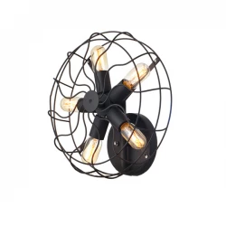 Vintage Απλίκα Σε Μαύρο Ματ  5xE27