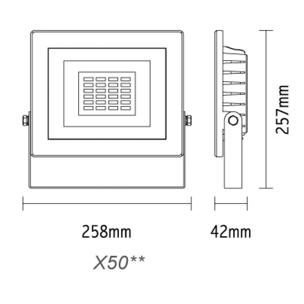 Αδιάβροχος 50W LED SMD Προβολέας Από Χυτό Αλουμινίου Σε Λευκό "X" IP66 230V ACA