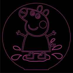 LED Φωτιστικό Χαραγμένο Plexiglass Με Σχέδιο Peppa Pig Με Διακόπτη ON/OFF AlphaLed LED Φωτιστικό Χαραγμένο Plexiglass Με Σχέδιο Peppa Pig Με Διακόπτη ON/OFF AlphaLed