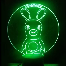 LED Φωτιστικό Χαραγμένο Plexiglass Με Σχέδιο Rabbids Με Διακόπτη ON/OFF AlphaLed LED Φωτιστικό Χαραγμένο Plexiglass Με Σχέδιο Rabbids Με Διακόπτη ON/OFF AlphaLed