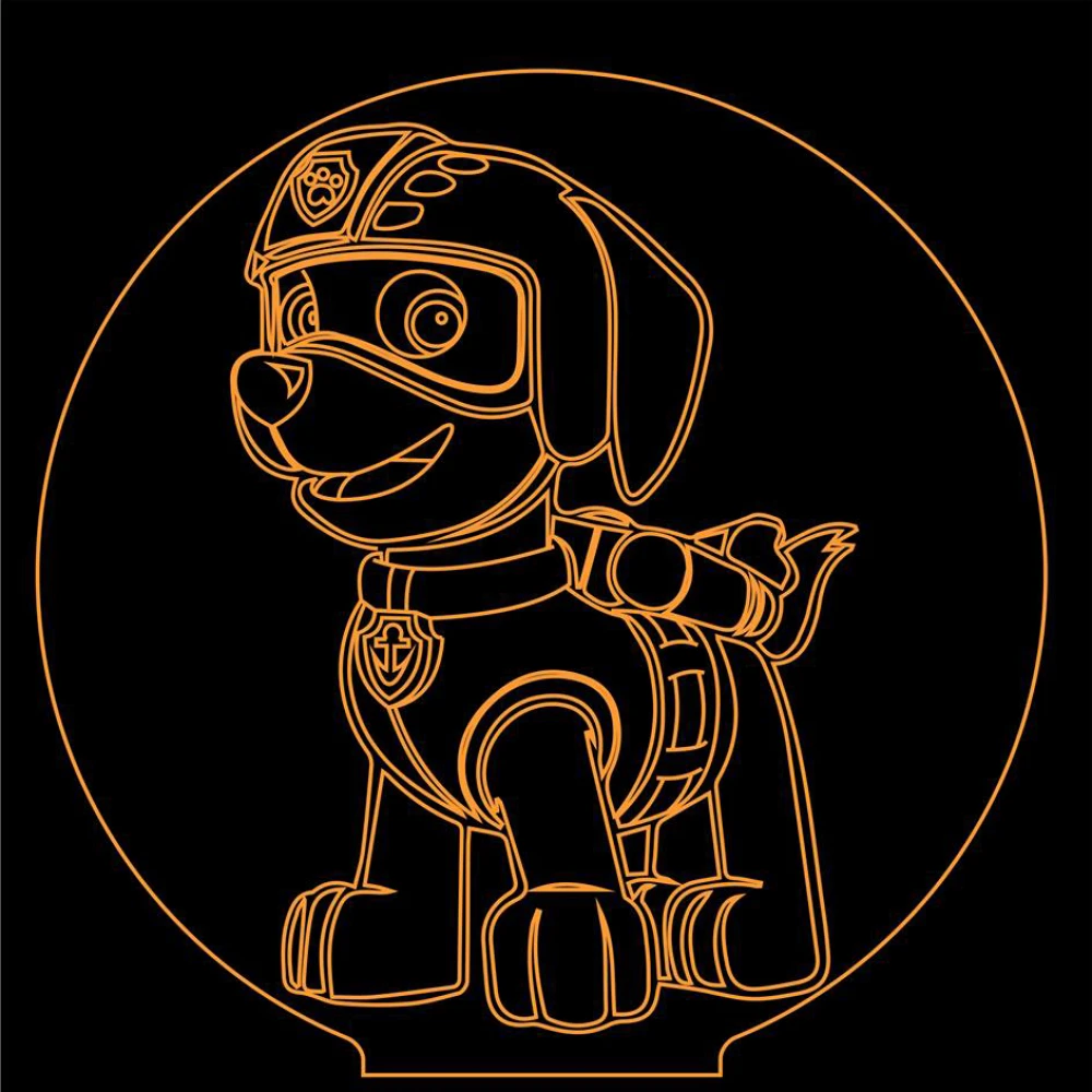 LED Φωτιστικό Χαραγμένο Plexiglass Με Σχέδιο Σκύλος Αστυνόμος Με Διακόπτη ON/OFF AlphaLed