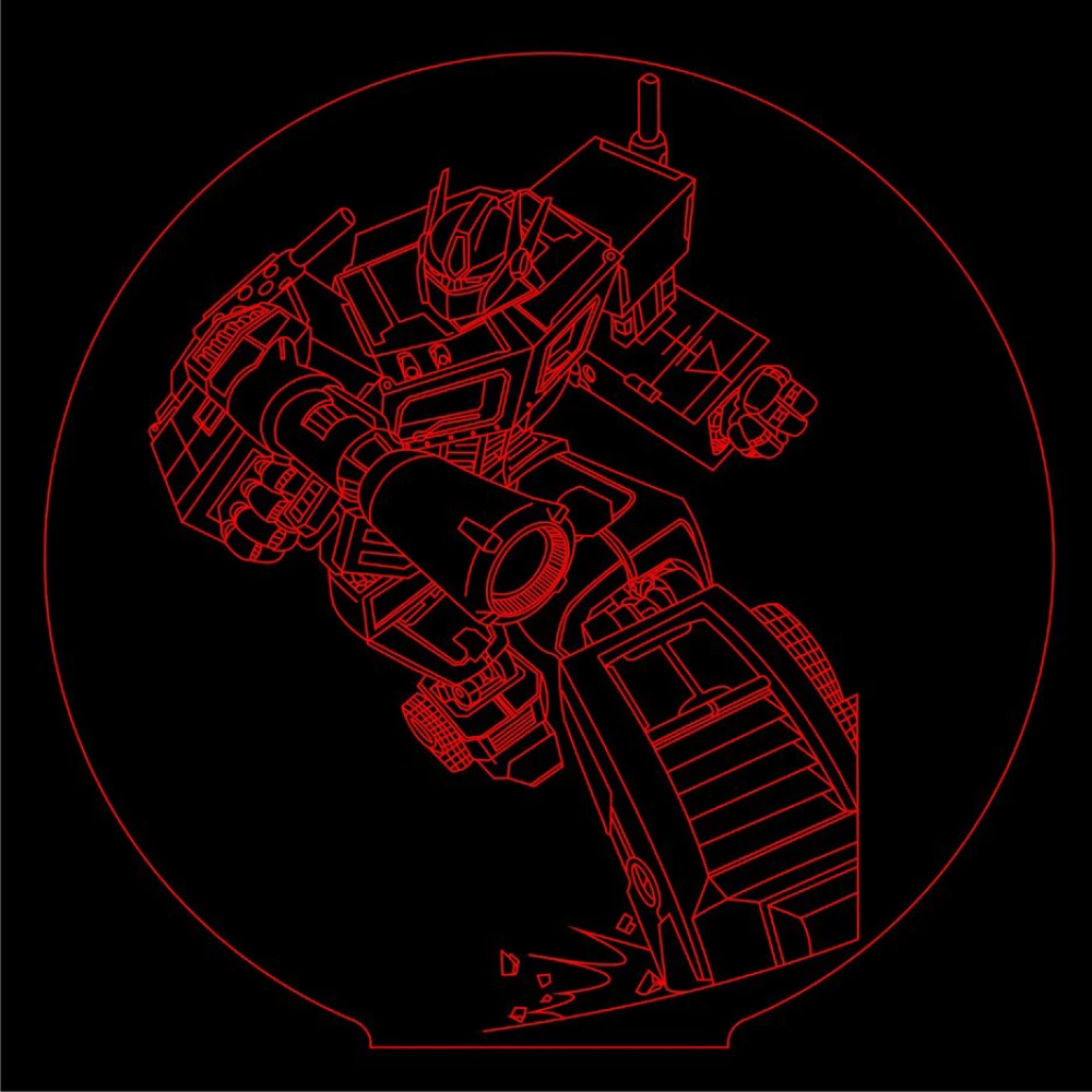 LED Φωτιστικό Χαραγμένο Plexiglass Με Σχέδιο Transformers Με Διακόπτη ON/OFF AlphaLed