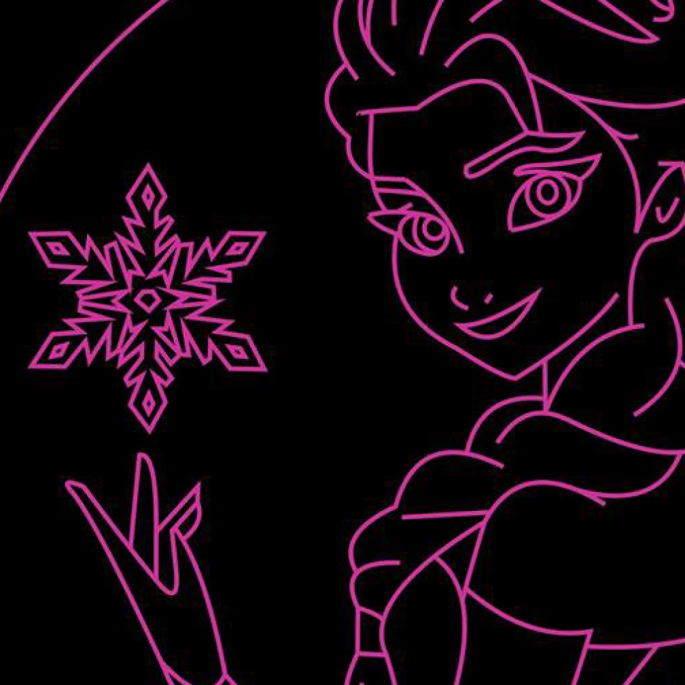 LED Φωτιστικό Χαραγμένο Plexiglass Με Σχέδιο Elsa Princess Frozen Με Διακόπτη ON/OFF AlphaLed