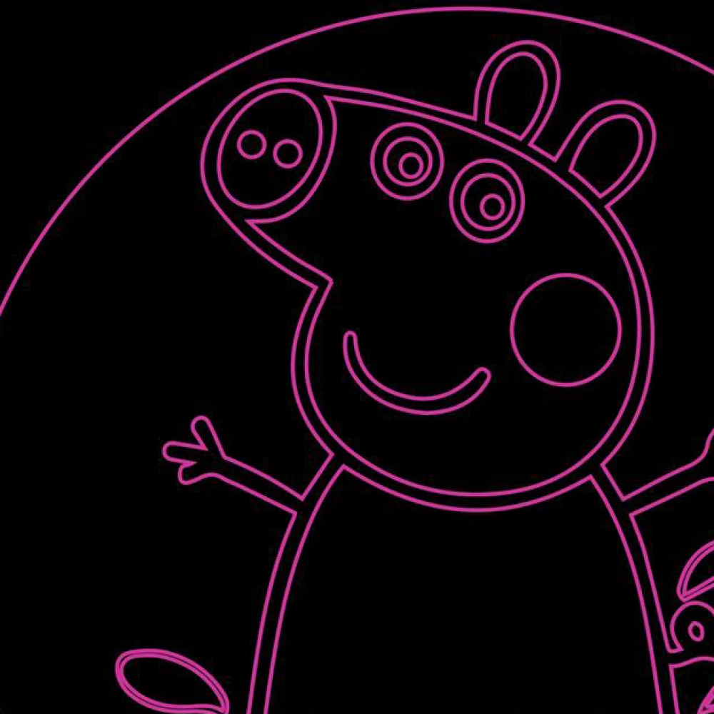 LED Φωτιστικό Χαραγμένο Plexiglass Με Σχέδιο Peppa Pig Με Διακόπτη ON/OFF AlphaLed
