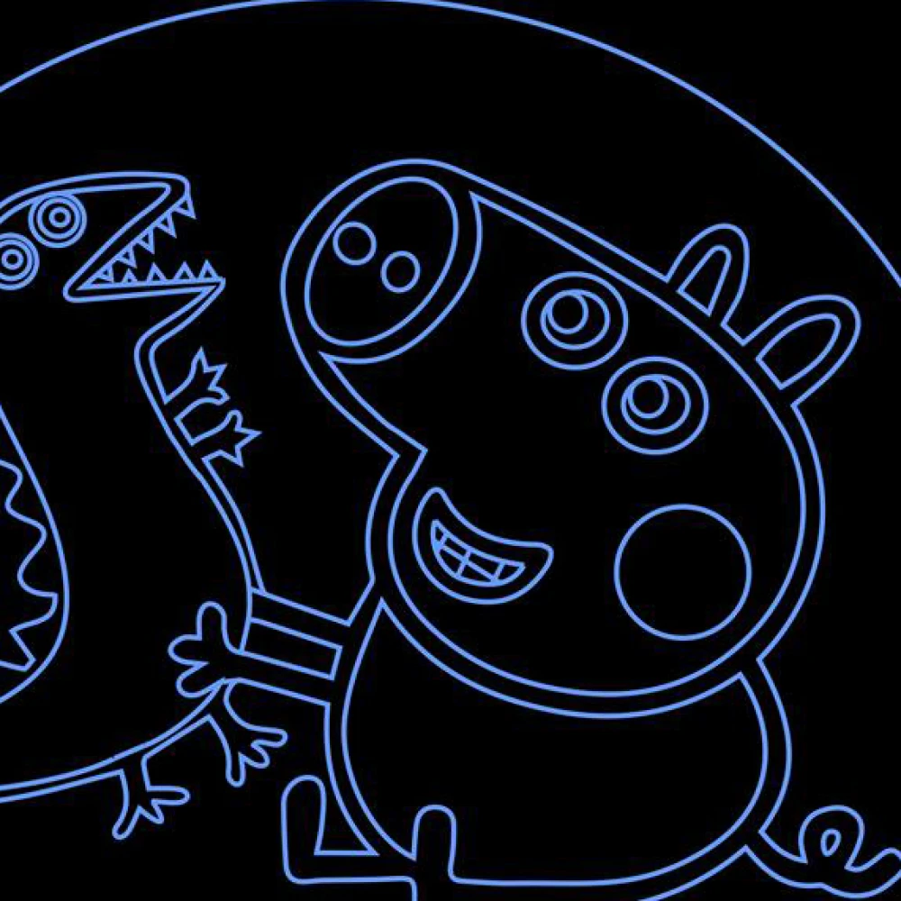 LED Φωτιστικό Χαραγμένο Plexiglass Με Σχέδιο Peppa Pig Plays Με Διακόπτη ON/OFF AlphaLed