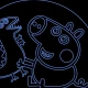 LED Φωτιστικό Χαραγμένο Plexiglass Με Σχέδιο Peppa Pig Plays Με Διακόπτη ON/OFF AlphaLed