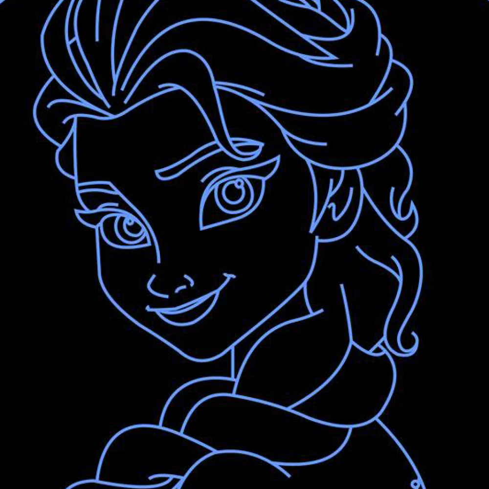 LED Φωτιστικό Χαραγμένο Plexiglass Με Σχέδιο Queen Elsa Frozen Με Διακόπτη ON/OFF AlphaLed