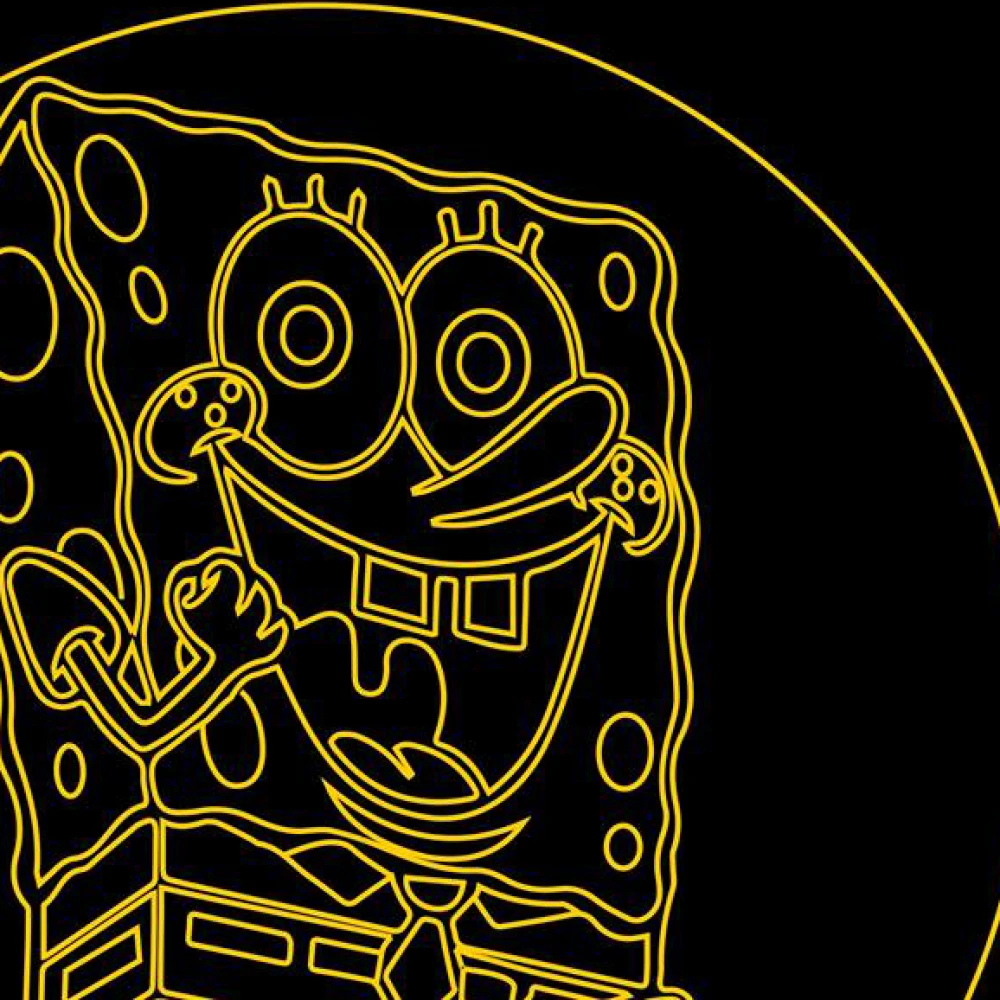 LED Φωτιστικό Χαραγμένο Plexiglass Με Σχέδιο Spongebob Squarepants Με Διακόπτη ON/OFF AlphaLed