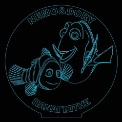 LED Φωτιστικό Χαραγμένο Plexiglass Με Σχέδιο Finding Nemo Με Διακόπτη ON/OFF AlphaLed LED Φωτιστικό Χαραγμένο Plexiglass Με Σχέδιο Finding Nemo Με Διακόπτη ON/OFF AlphaLed