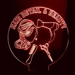 LED Φωτιστικό Χαραγμένο Plexiglass Με Σχέδιο Hair & Beauty Με Διακόπτη ON/OFF AlphaLed LED Φωτιστικό Χαραγμένο Plexiglass Με Σχέδιο Hair & Beauty Με Διακόπτη ON/OFF AlphaLed