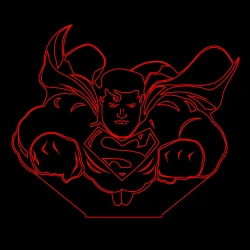 LED Φωτιστικό Χαραγμένο Plexiglass Με Σχέδιο Superman Με Διακόπτη ON/OFF AlphaLed LED Φωτιστικό Χαραγμένο Plexiglass Με Σχέδιο Superman Με Διακόπτη ON/OFF AlphaLed