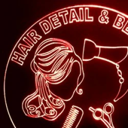LED Φωτιστικό Χαραγμένο Plexiglass Με Σχέδιο Hair & Beauty Με Διακόπτη ON/OFF AlphaLed LED Φωτιστικό Χαραγμένο Plexiglass Με Σχέδιο Hair & Beauty Με Διακόπτη ON/OFF AlphaLed