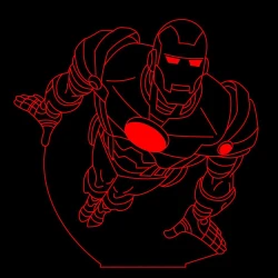 LED Φωτιστικό Χαραγμένο Plexiglass Με Σχέδιο Iron Man Με Διακόπτη ON/OFF AlphaLed LED Φωτιστικό Χαραγμένο Plexiglass Με Σχέδιο Iron Man Με Διακόπτη ON/OFF AlphaLed