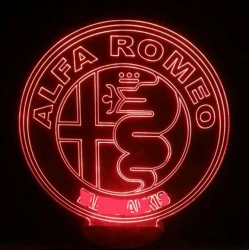 LED Φωτιστικό Χαραγμένο Plexiglass Με Σχέδιο Auto Alfa Romeo Με Διακόπτη ON/OFF AlphaLed LED Φωτιστικό Χαραγμένο Plexiglass Με Σχέδιο Auto Alfa Romeo Με Διακόπτη ON/OFF AlphaLed